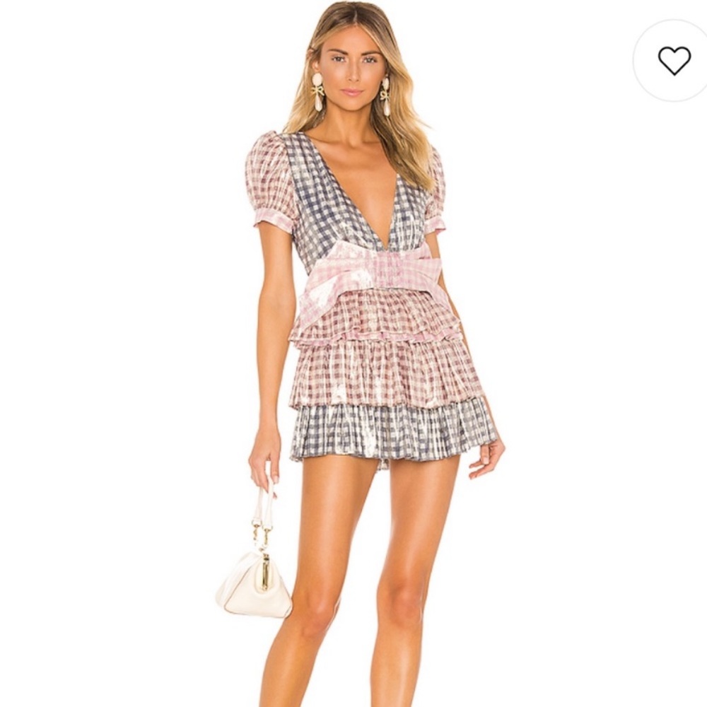 LoveShackFancy Lucinda Metallic Ruffle dress Sz 10